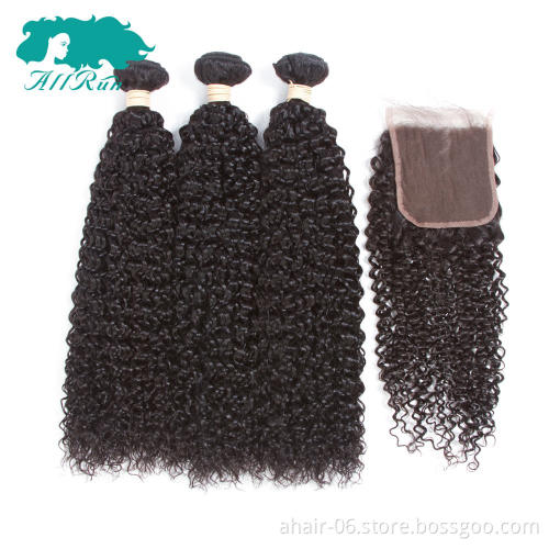 Best wholesale 4x4 indian black  kinky curl hair Bundles With closure , remy hair extensions